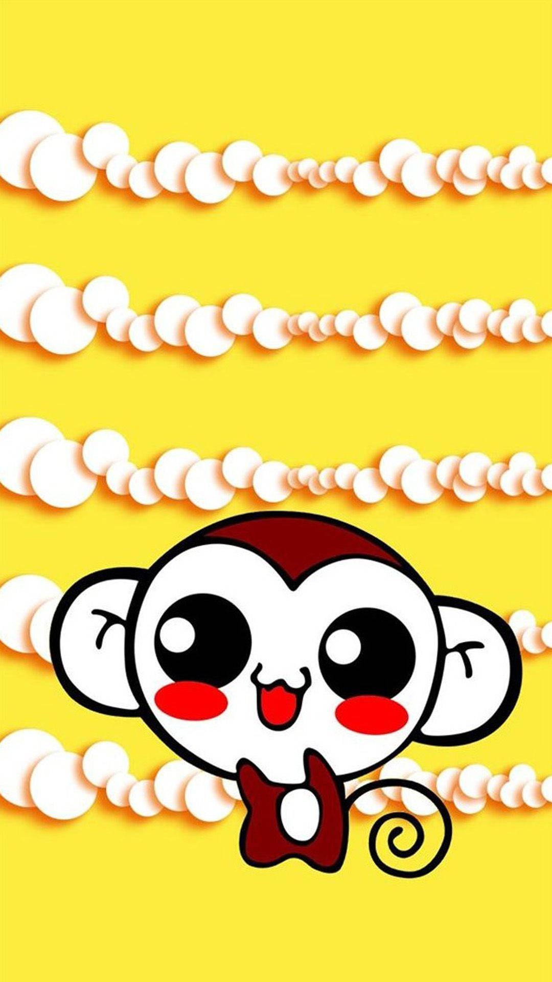 Sød abe gul grafik Wallpapers