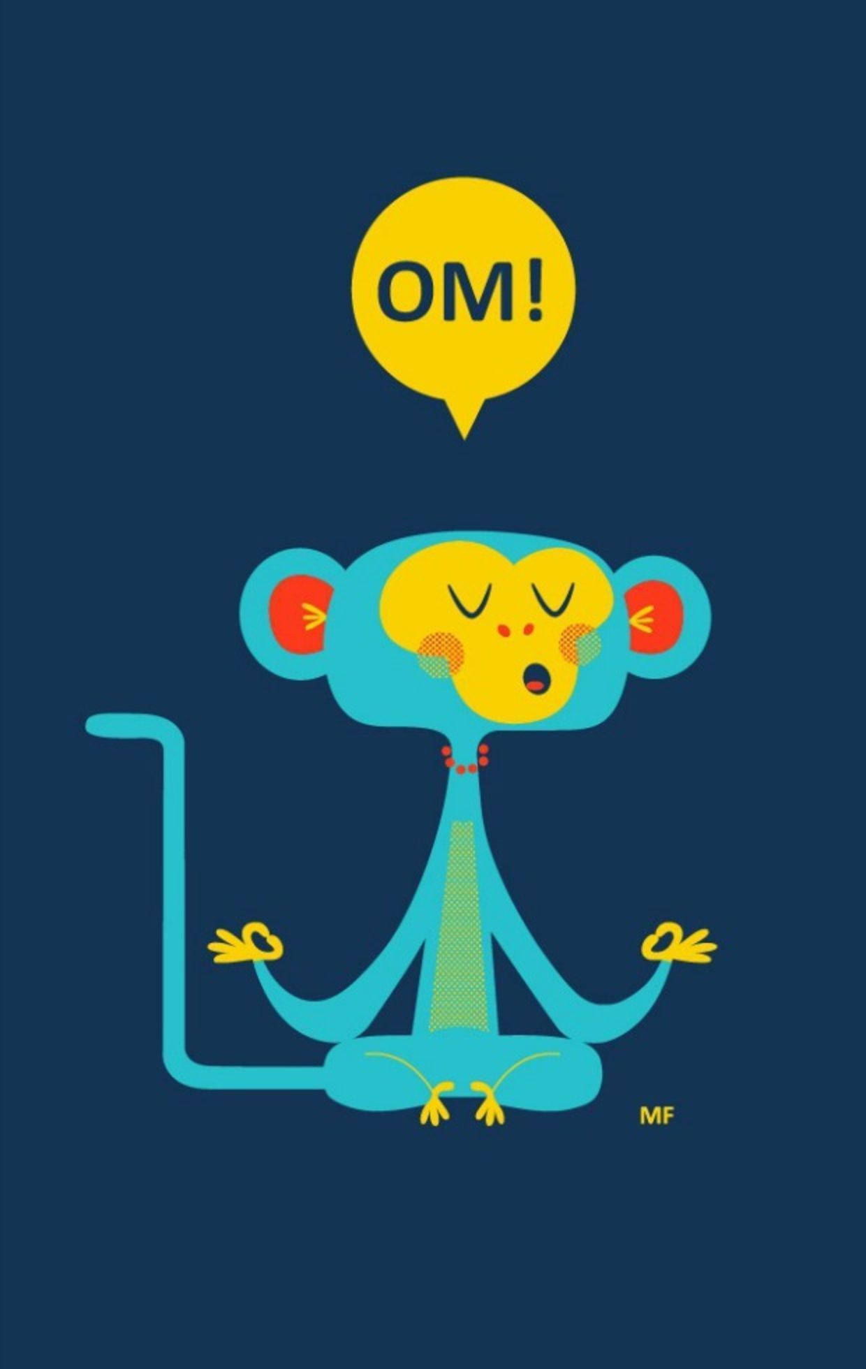 Sød abe i meditation grafik Wallpapers