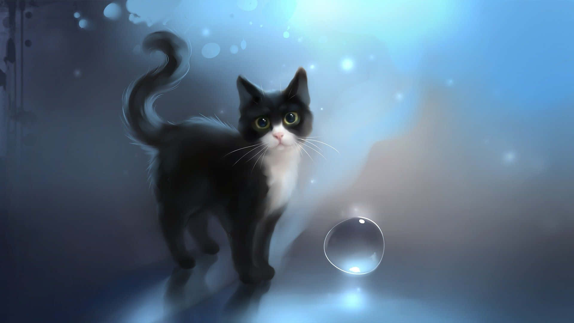 Sød anime kat klar til eventyr Wallpapers