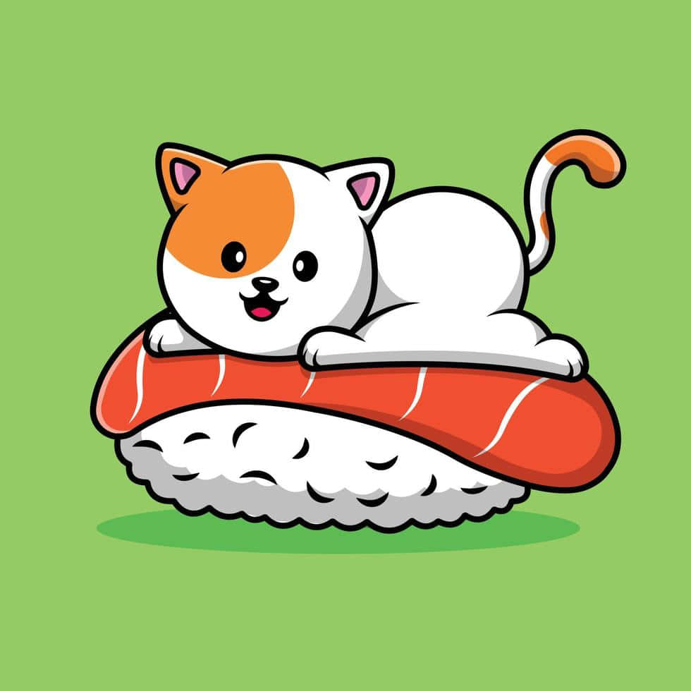 Sød anime-kat tager en lur Wallpapers