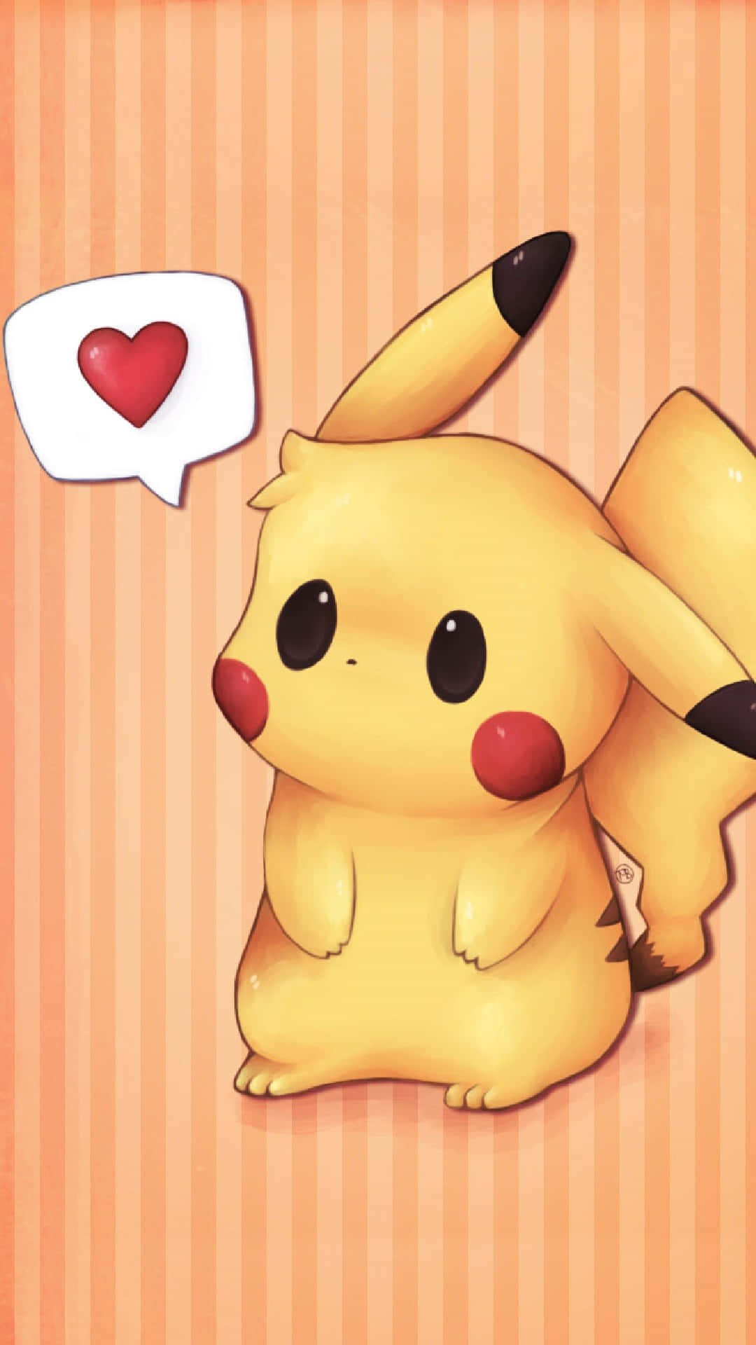 Sød baby Pikachu orange kunst Wallpapers
