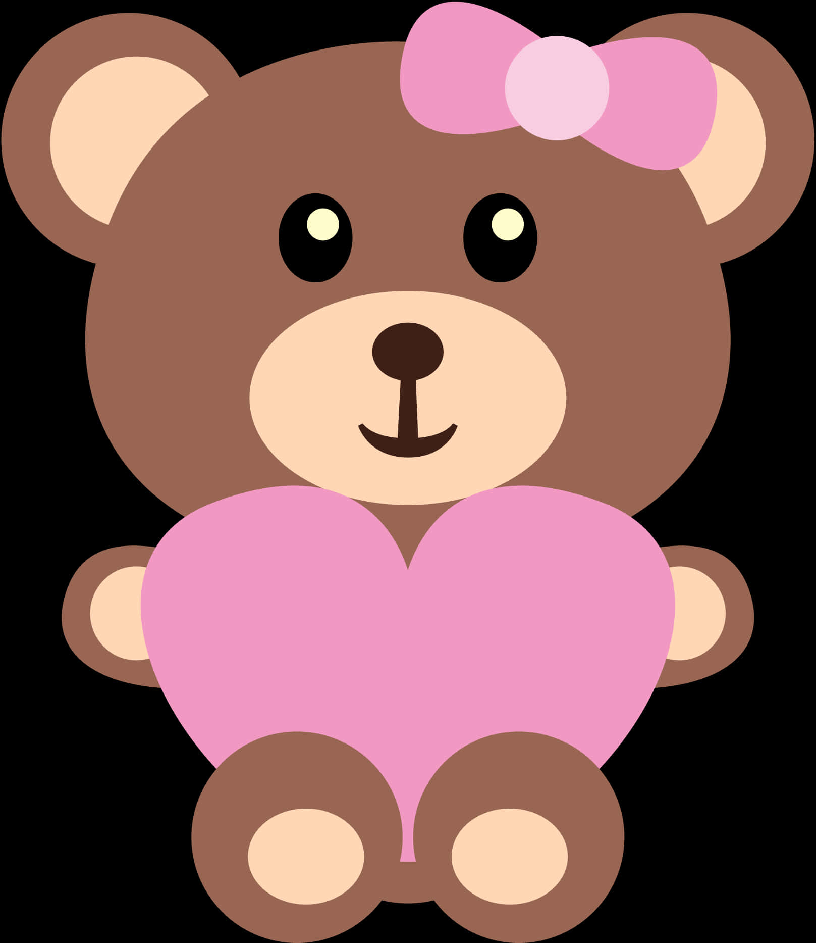 Sød brun teddybjørn med lyserødt hjerte Wallpapers