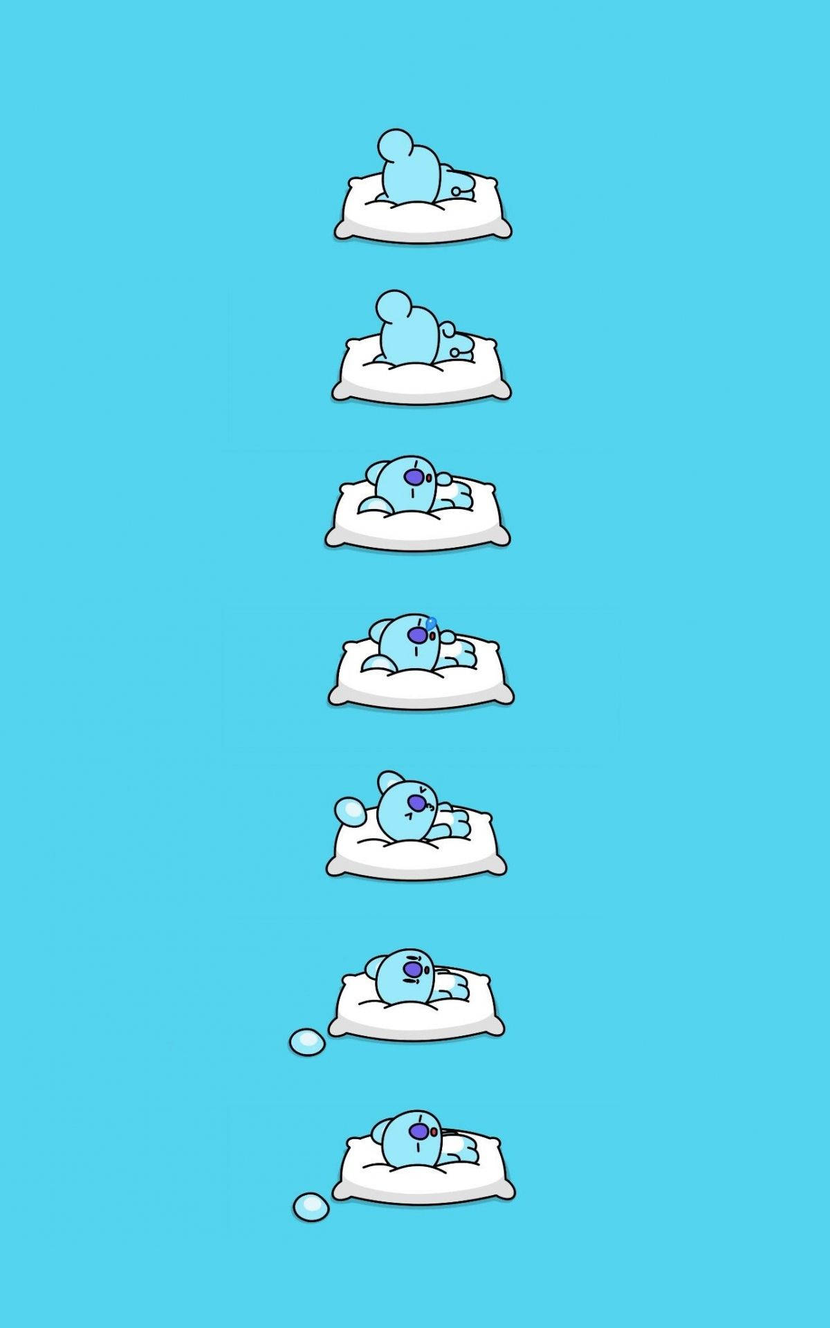 Sød BT21 Koya Sovende Wallpapers