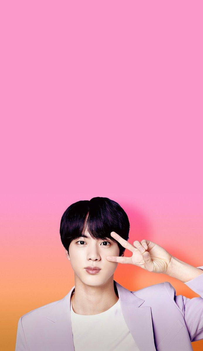 Sød BTS Jin Pink og Orange Gradient Wallpapers