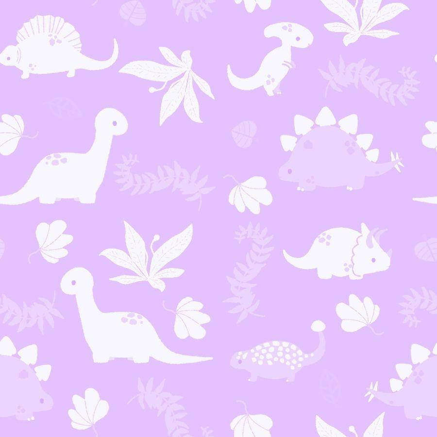 Sød dinosaur collage lilla æstetik Wallpapers