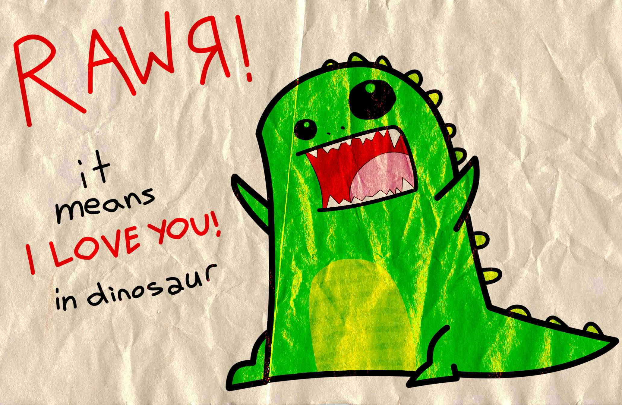 Sød Dinosaur Rawr Jeg Elsker Dig Wallpapers
