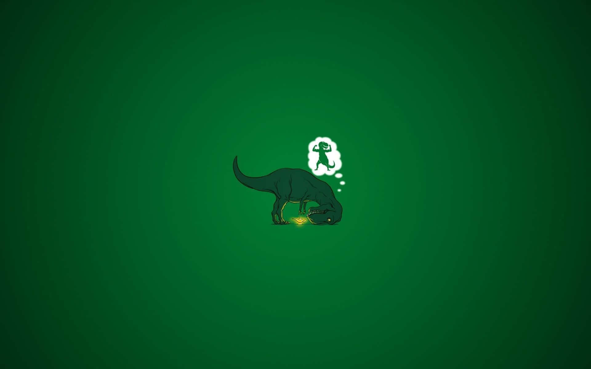 Sød dinosaur udforsker naturen Wallpapers