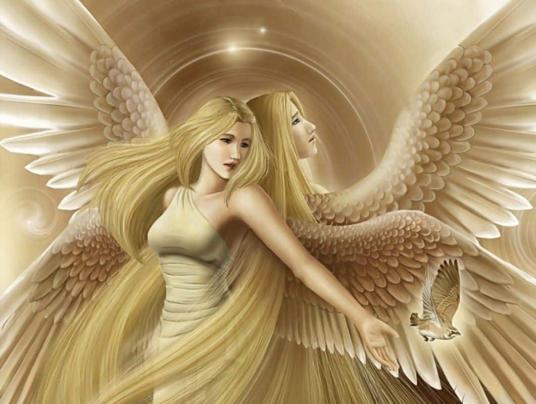 Sød engel med gyldent blond hår Wallpapers