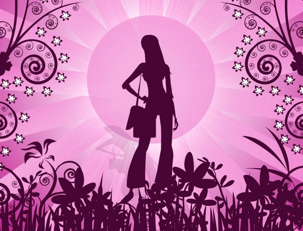 Sød feminin silhuet Wallpapers