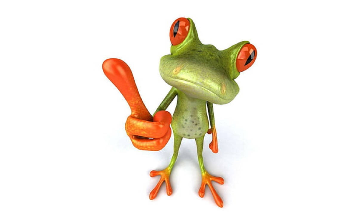 Sød frø med tommelfinger op Wallpapers
