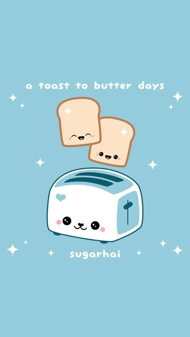Sød gennemsigtig kawaii-ristemaskine æstetisk telefon Wallpapers