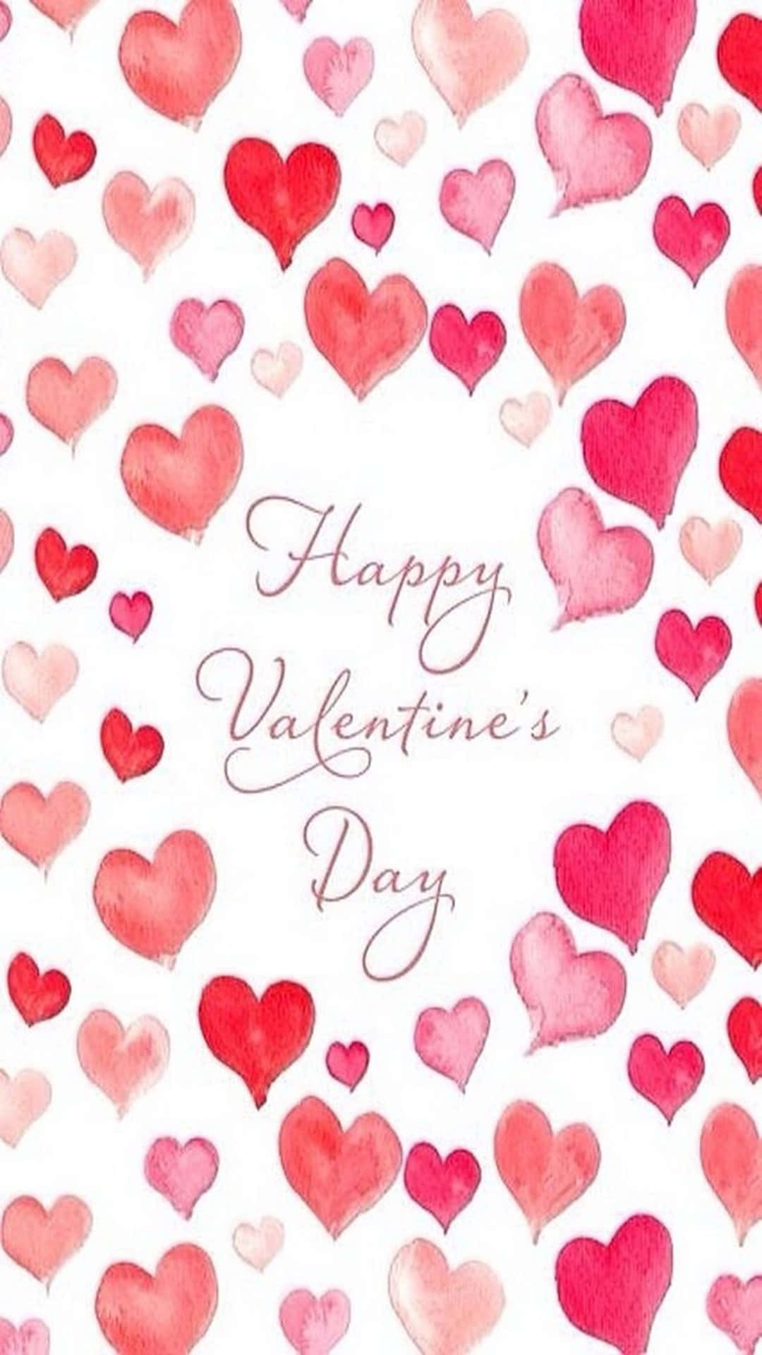 Sød glædelig valentinsdag med malede hjerter Wallpapers