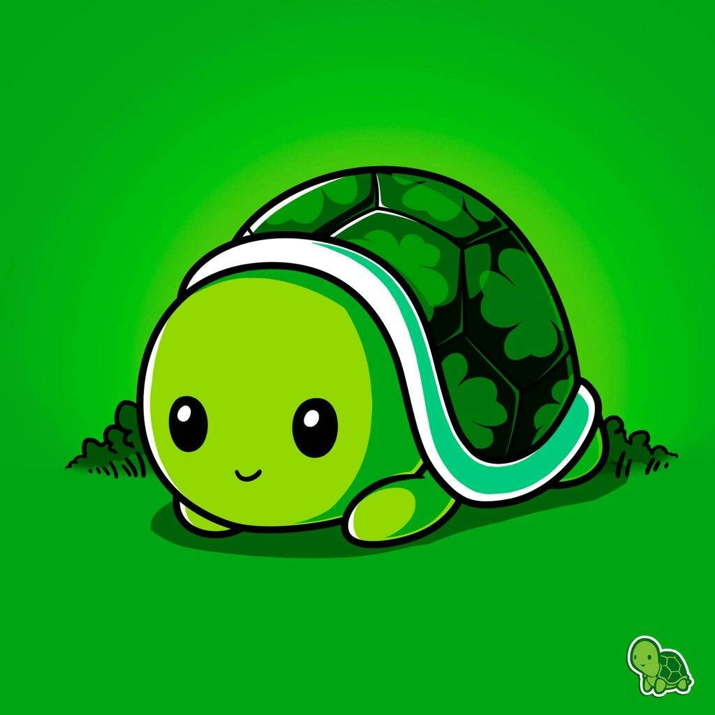 Sød grøn skildpadde Wallpapers