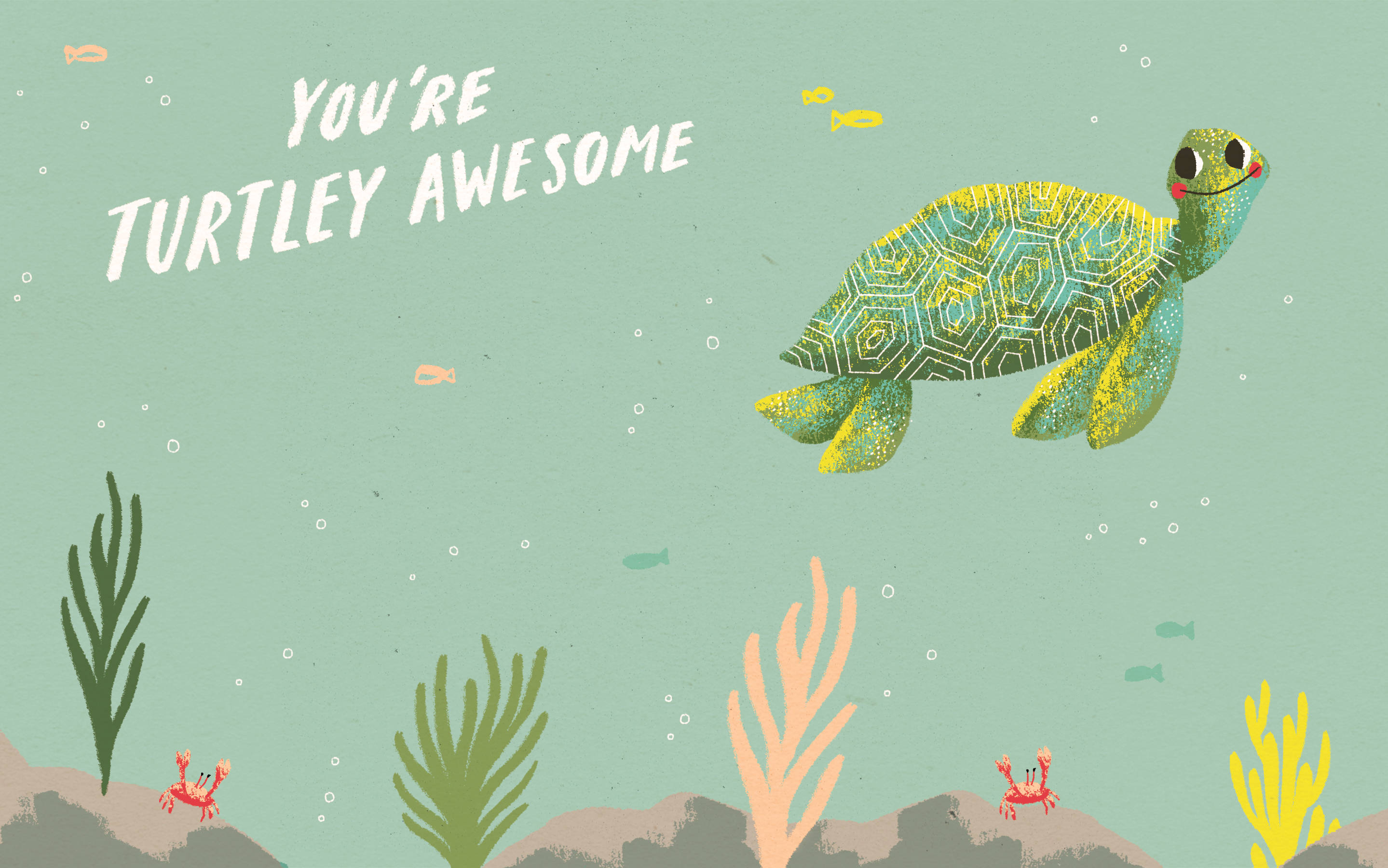 Sød grøn skildpadde Wallpapers