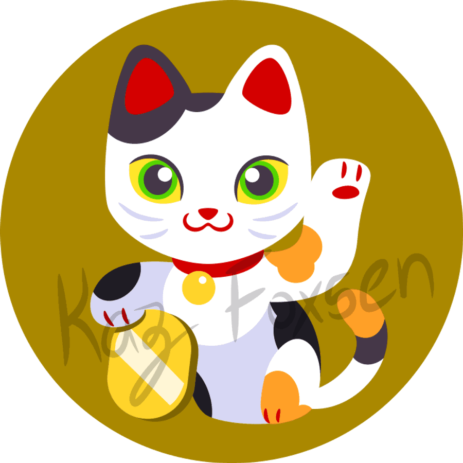 Sød heldig kat illustration Wallpapers