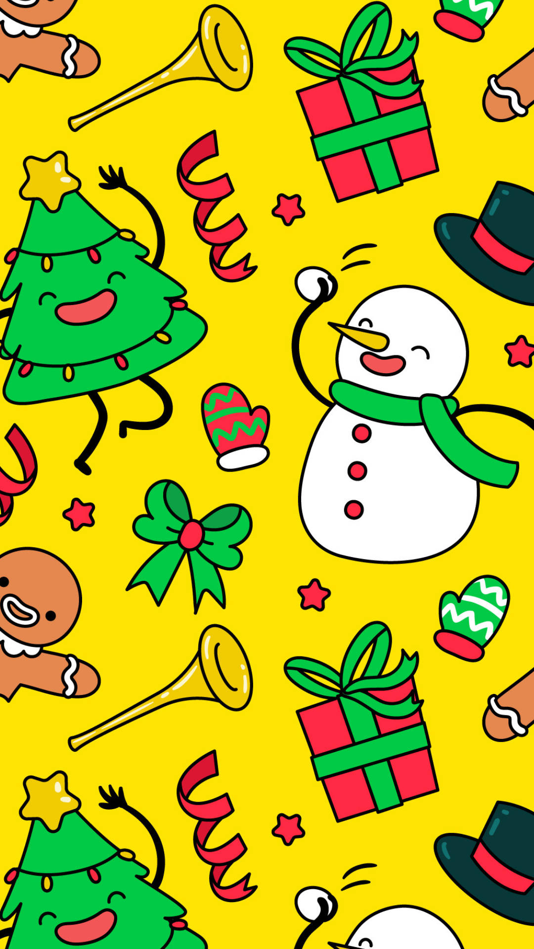 Sød julesnemand med pynt Wallpapers