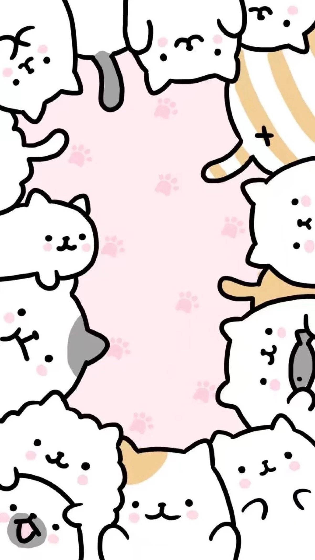 Sød kattekant på kawaii iPad Wallpapers