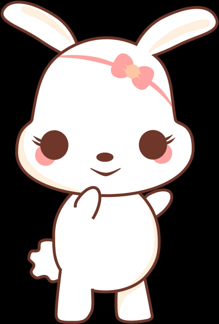 Sød Kawaii Kanin Tegneserie Wallpapers