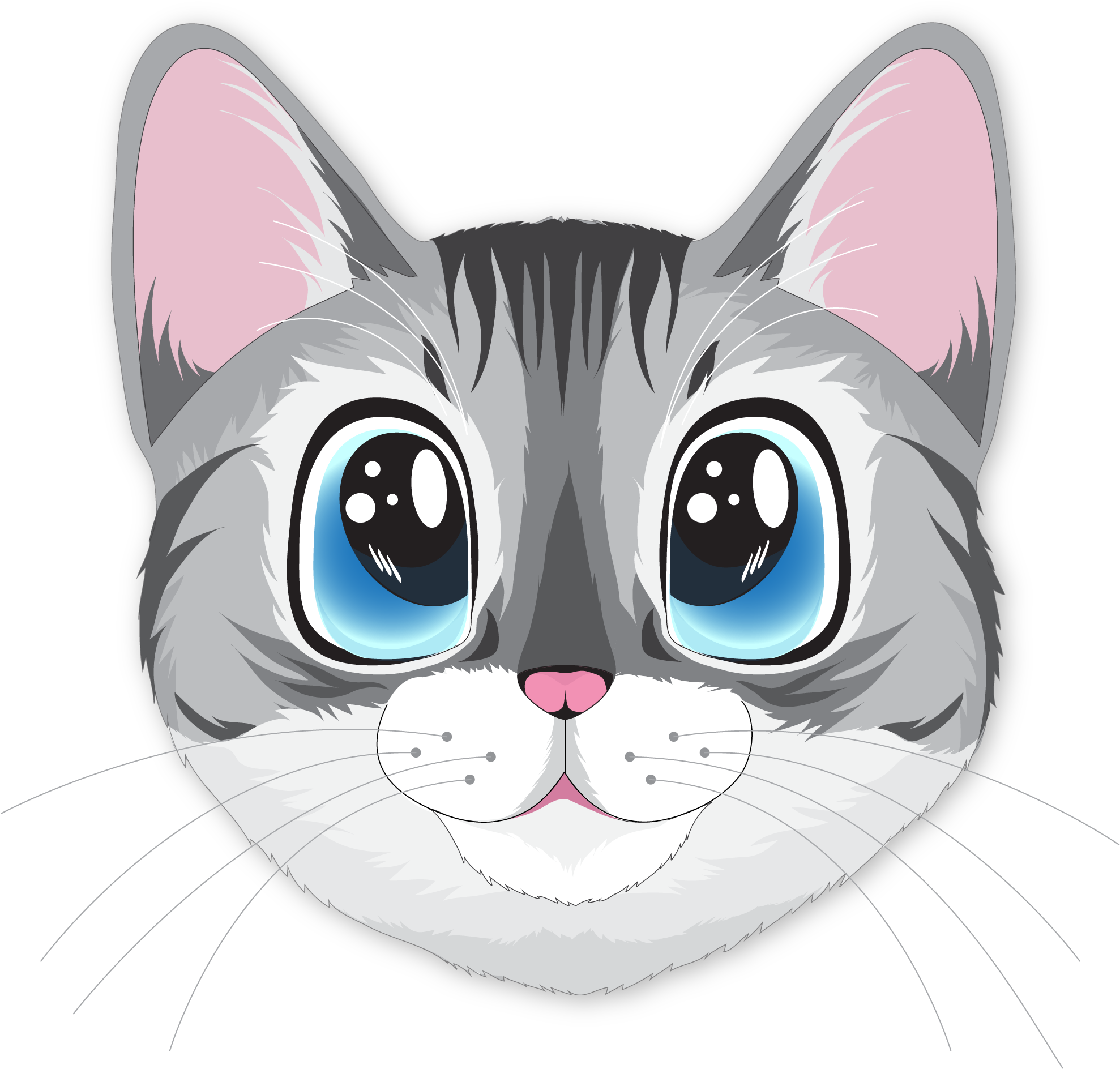 Sød kawaii kat illustration Wallpapers