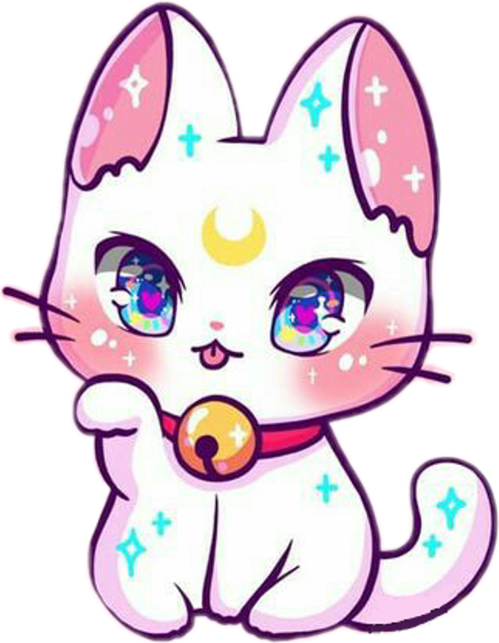 Sød Kawaii Kat Tegneserie Wallpapers