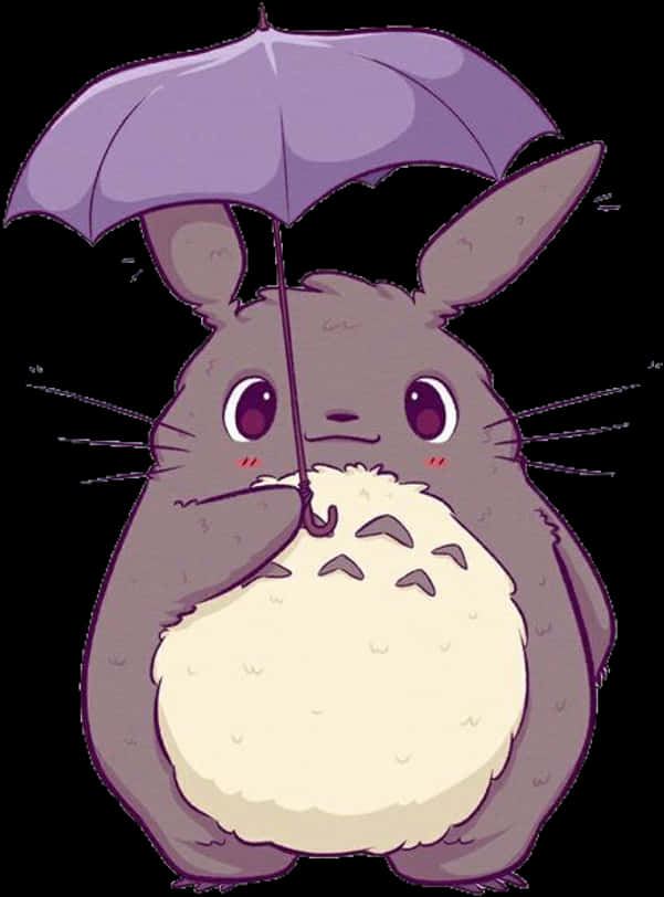 Sød Kawaii Skabning med Paraply Wallpapers