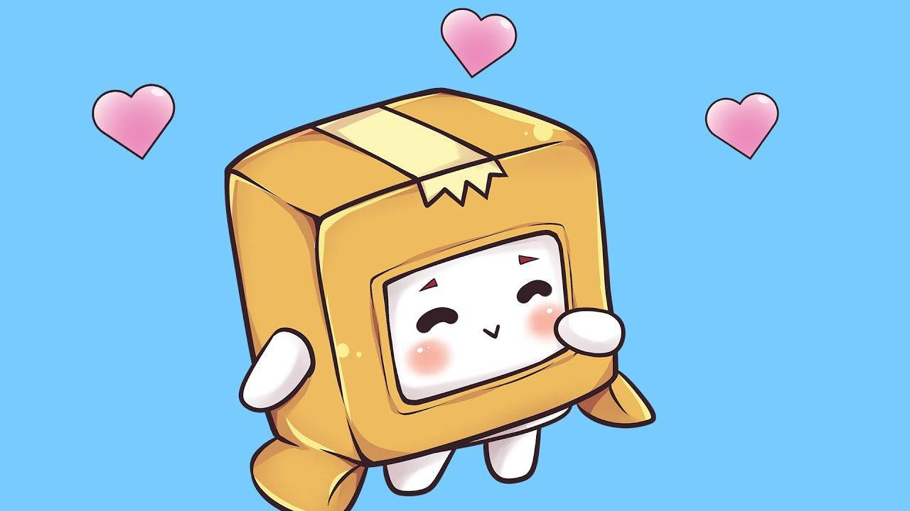 Sød LankyBox Boxy på blå baggrund Wallpapers