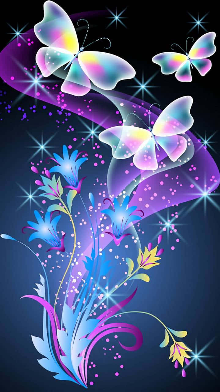 Sød lilla sommerfuglefe æstetik Wallpapers