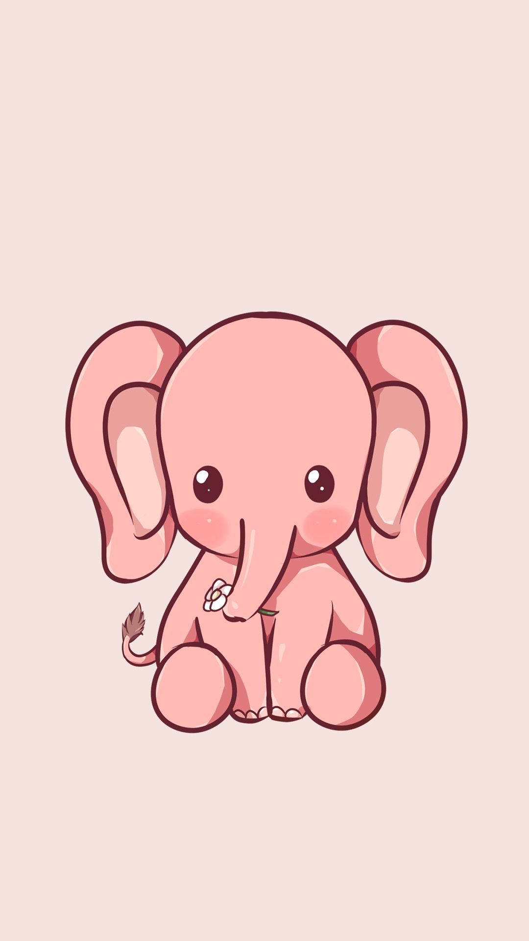 Sød lyserød babyelefant iPhone Wallpapers