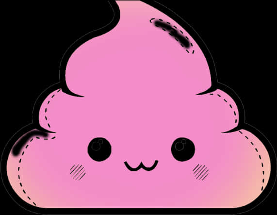 Sød lyserød poop-emoji kawaii Wallpapers
