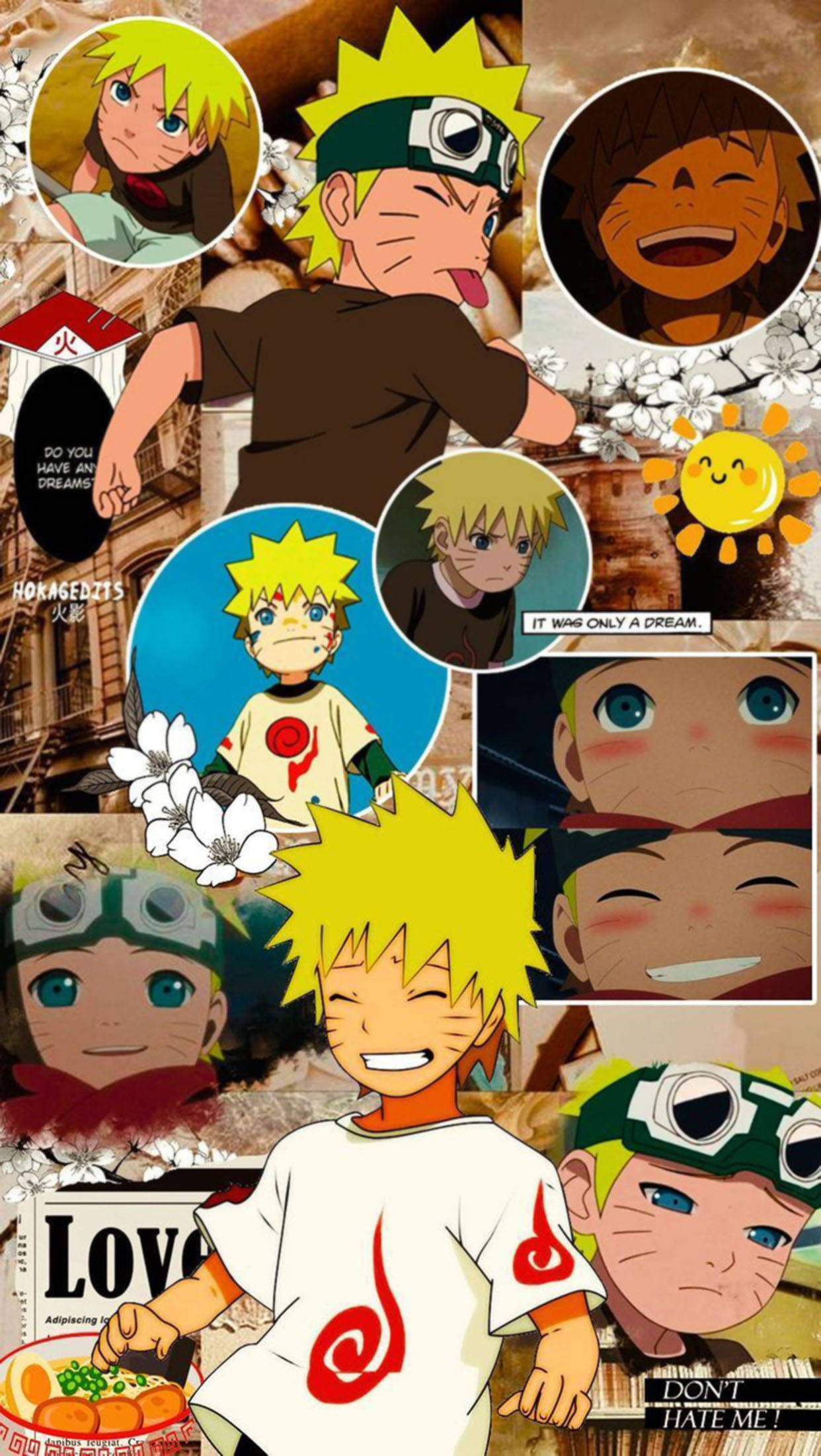 Sød Naruto Collage Wallpapers