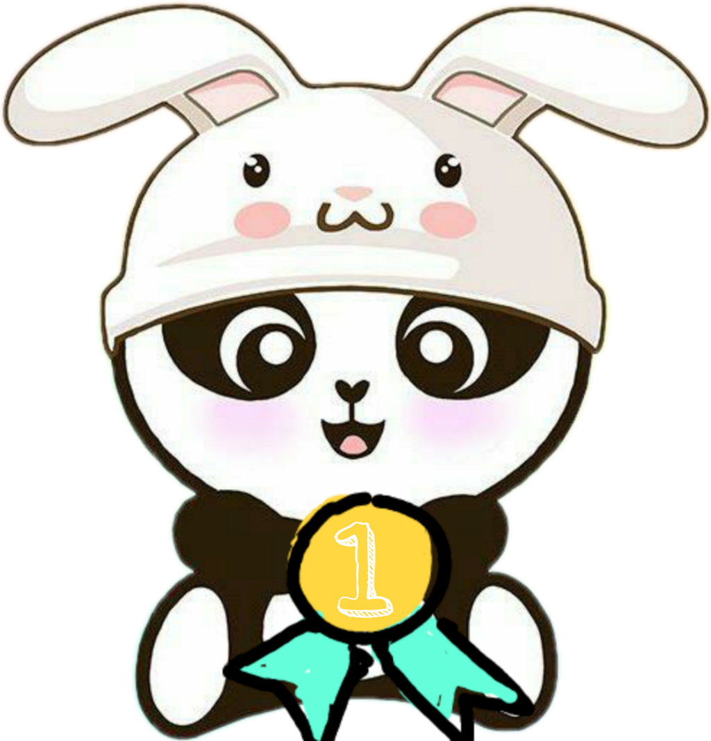 Sød panda med kaninhatte-vinder Wallpapers