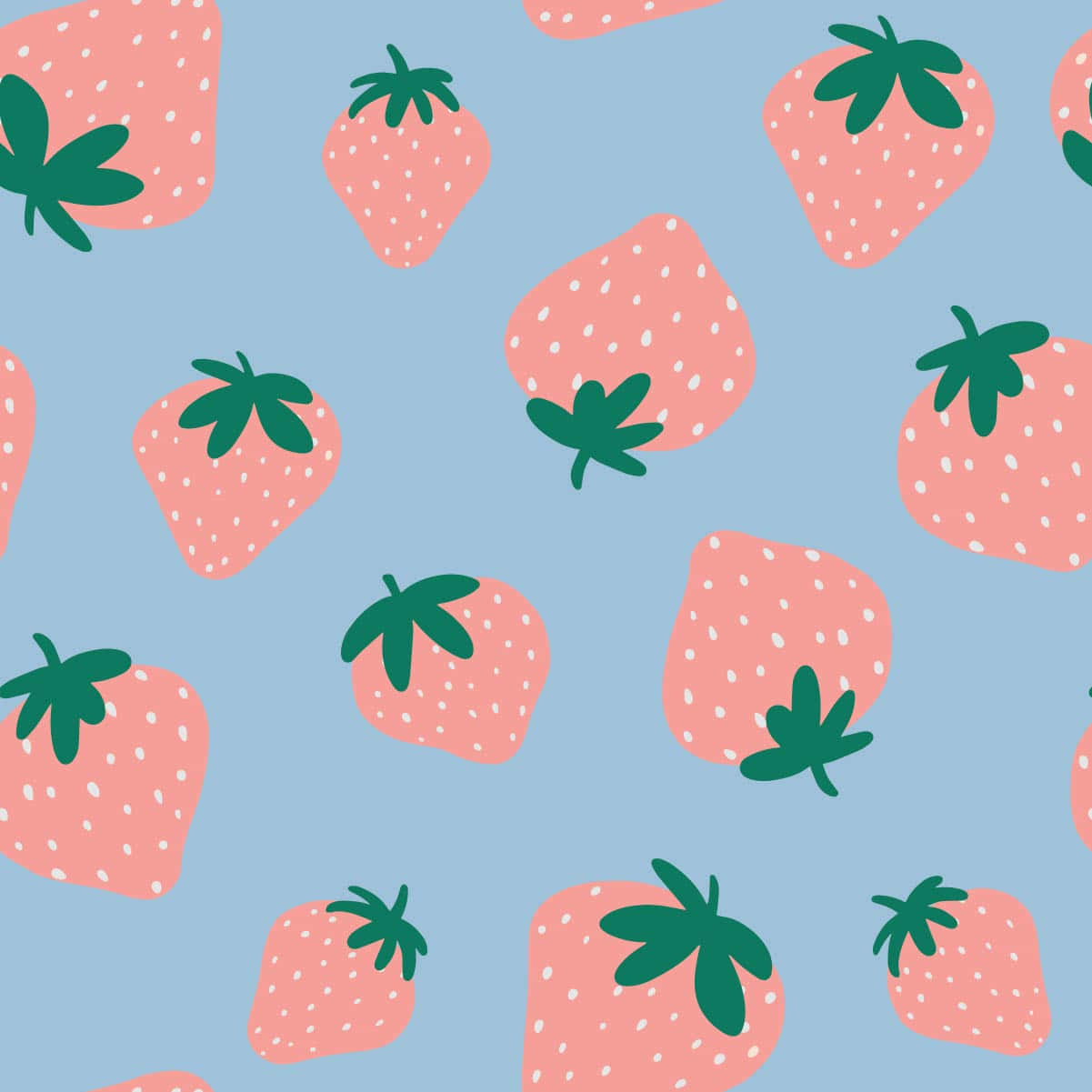 Sød pastelrosa jordbær på lyserød og blå baggrund Wallpapers
