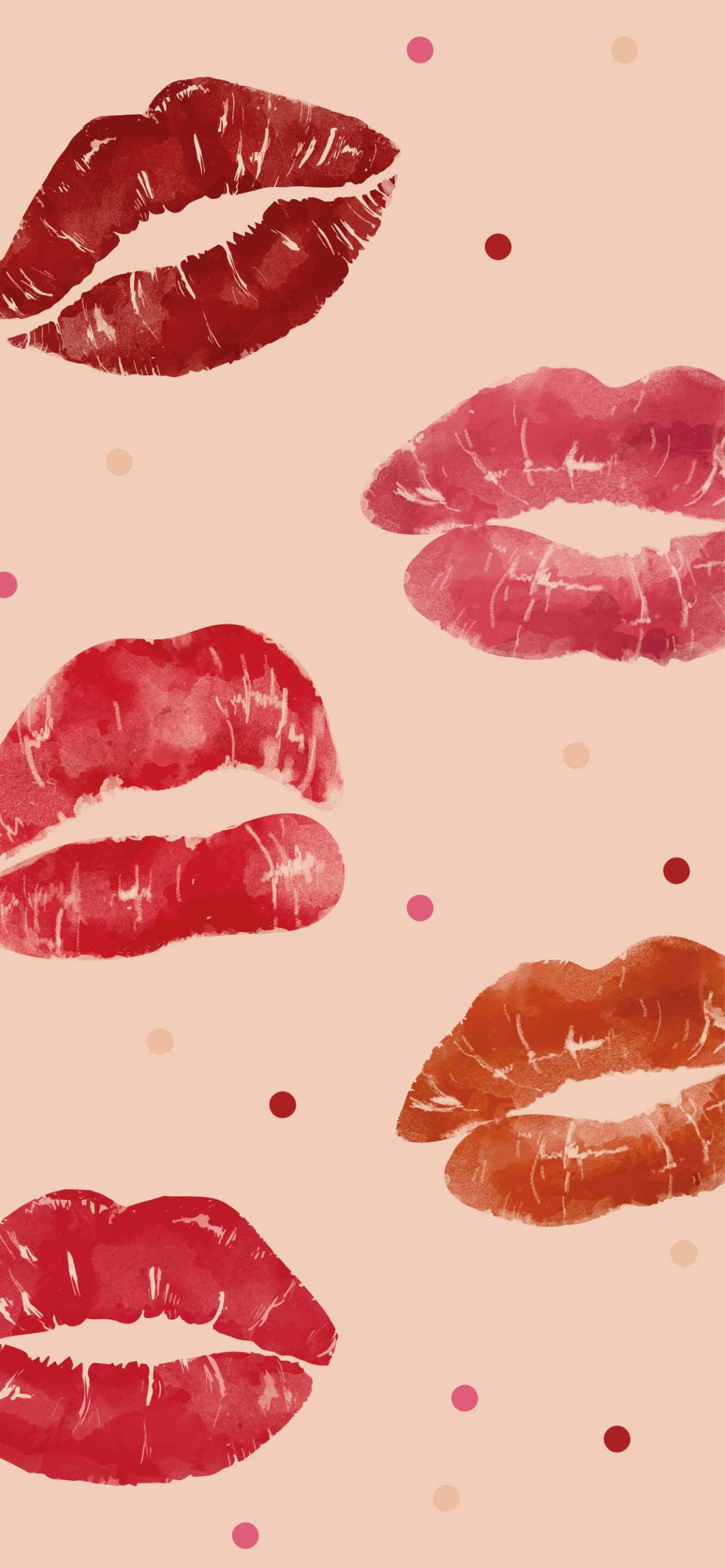 Sød pige læbestift æstetik Valentinsdag Wallpapers
