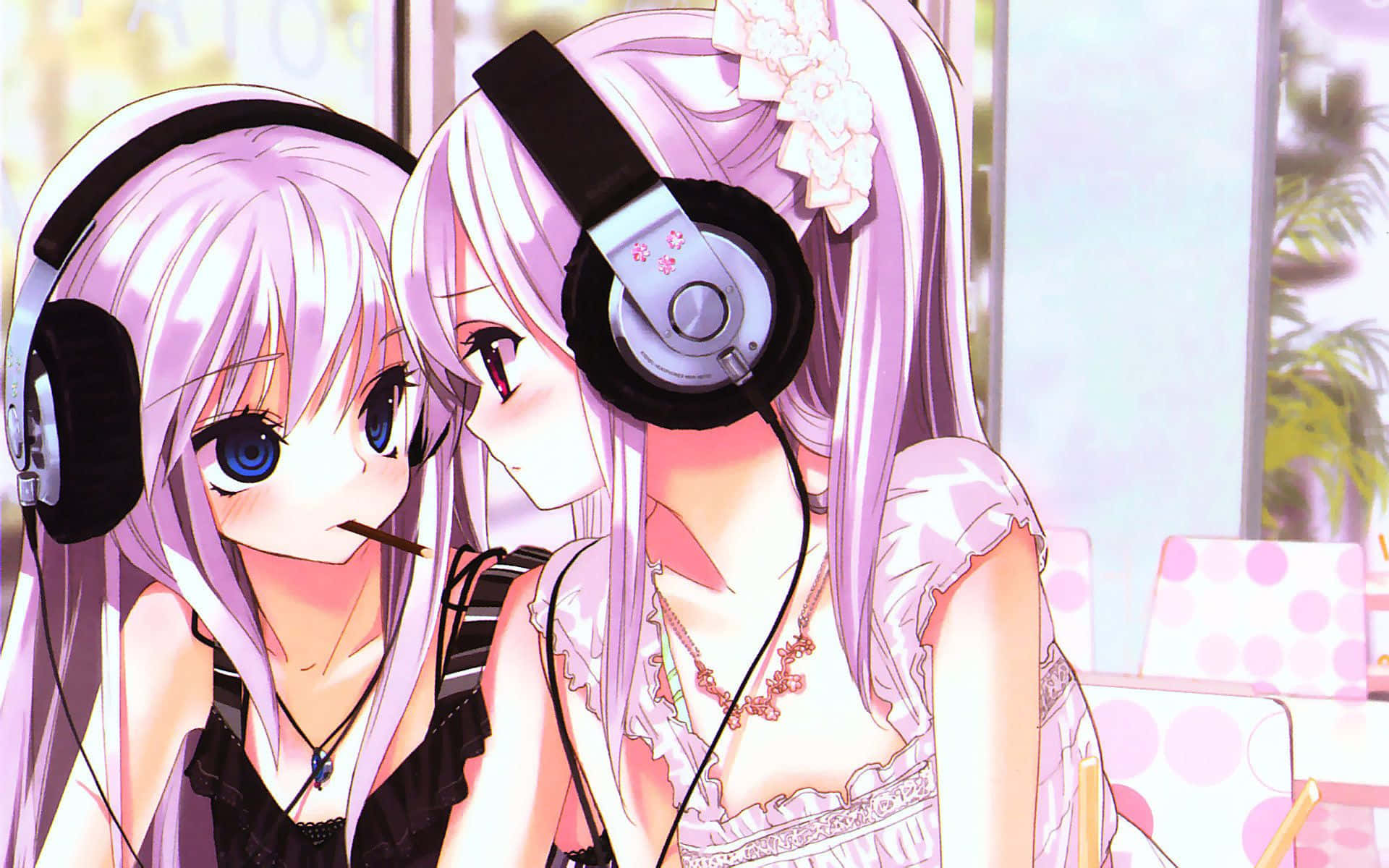 Sød pink kawaii fantasy baggrund Wallpapers