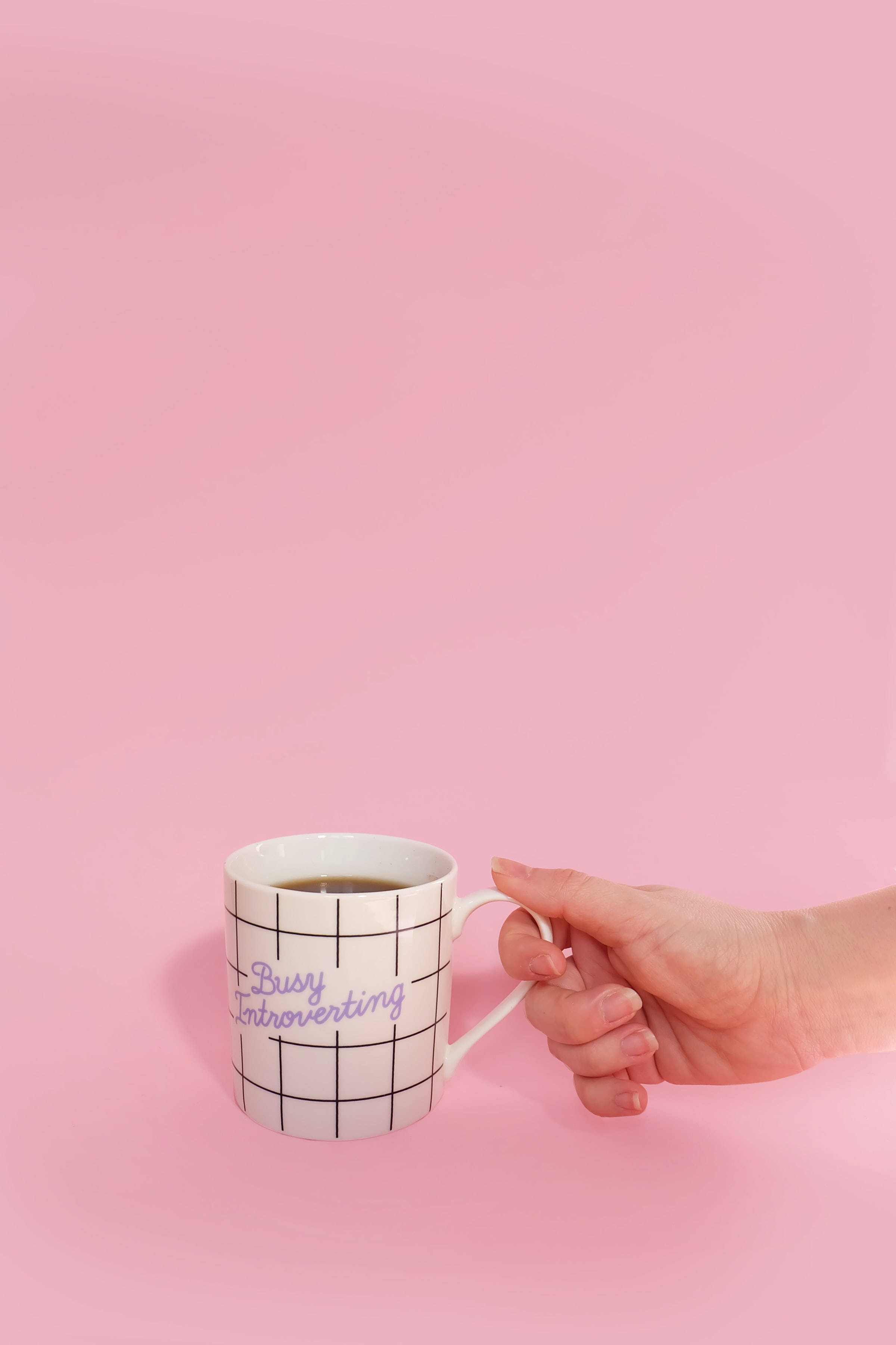 Sød pink æstetisk hvid kop Wallpapers