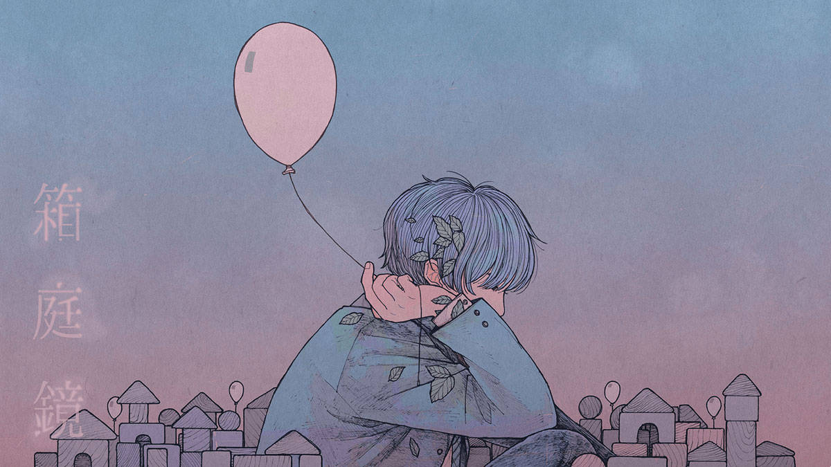 Sød retro anime æstetisk dreng med ballon Wallpapers