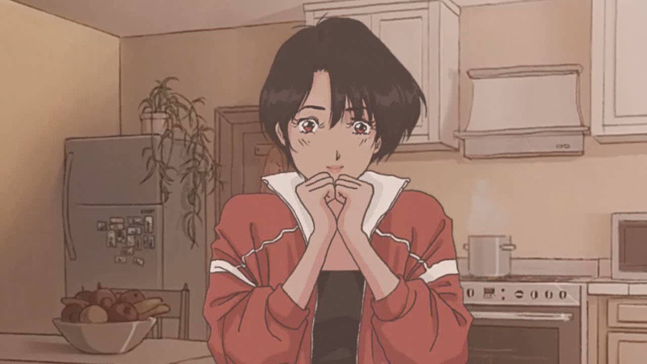 Sød retro anime æstetisk køkken Wallpapers