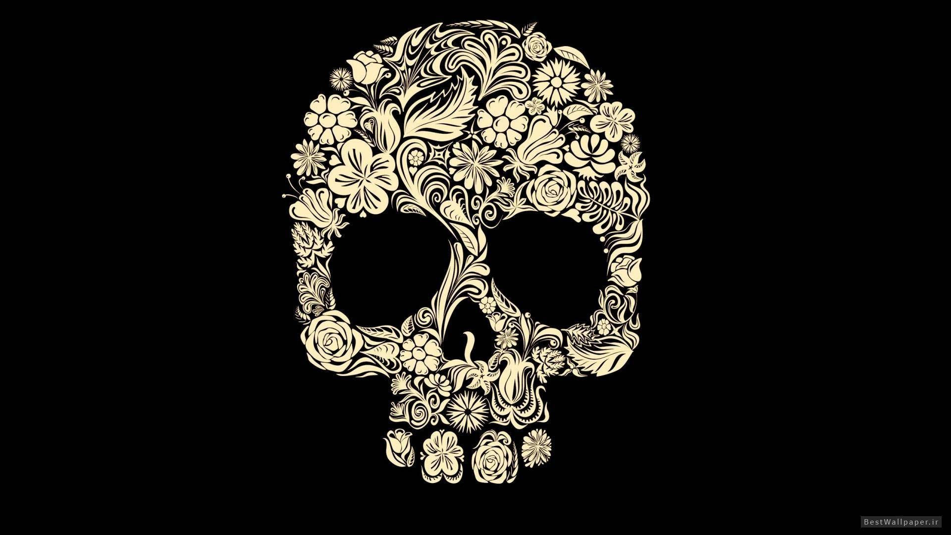 Sød sort kraniemandala Wallpapers