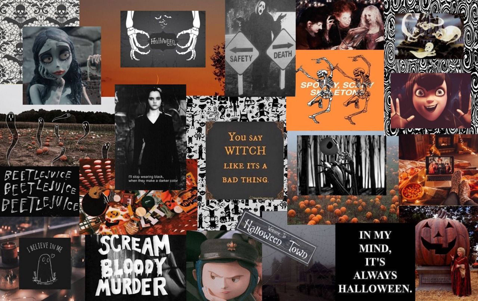 Sød Æstetisk Halloween Collage Wallpapers