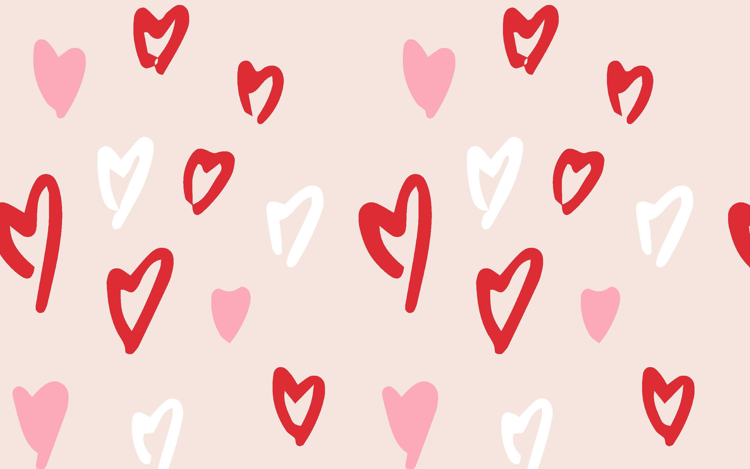 Sød æstetisk hjertekollage til computer Wallpapers