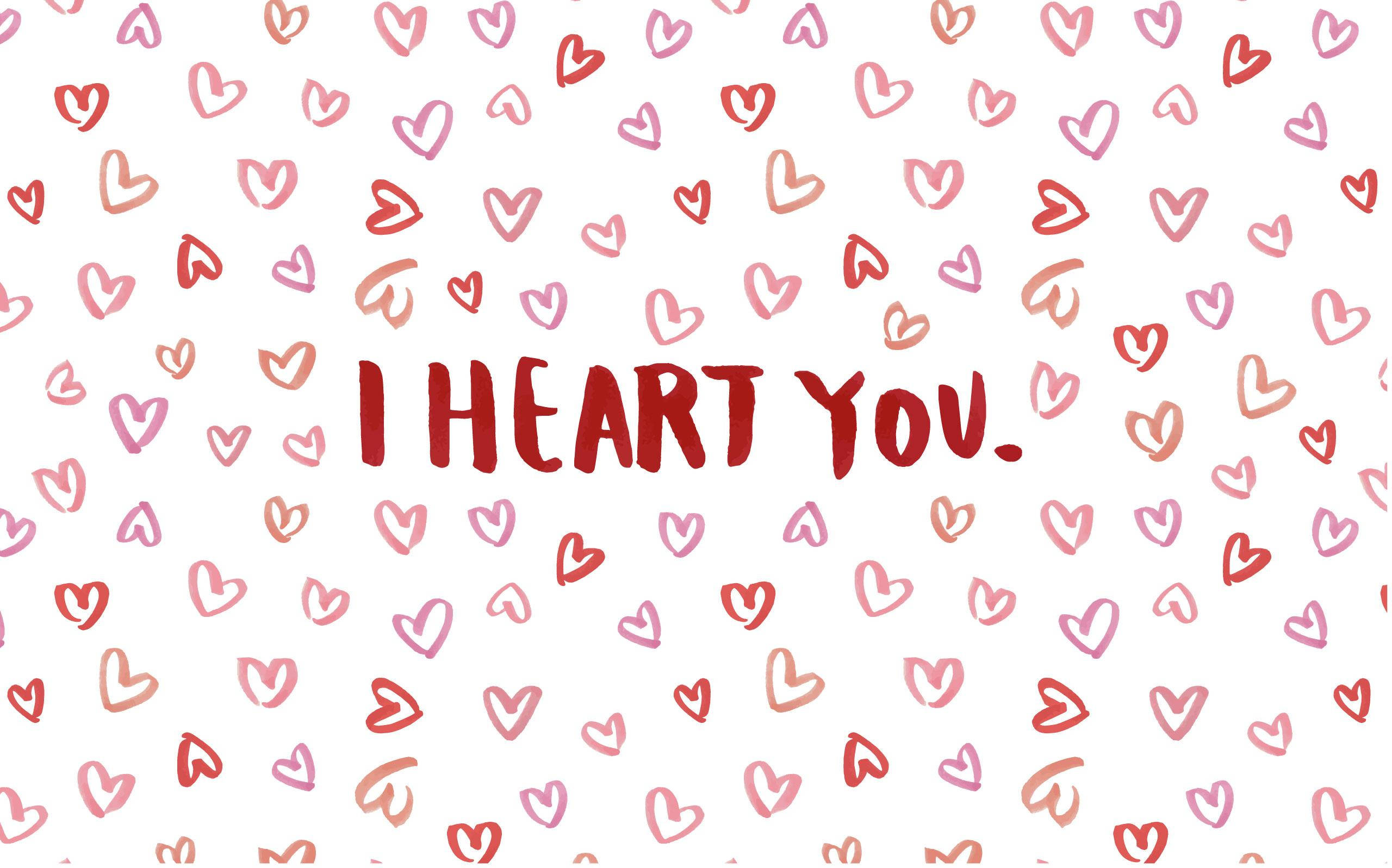 Sød æstetisk I Heart You til computer Wallpapers