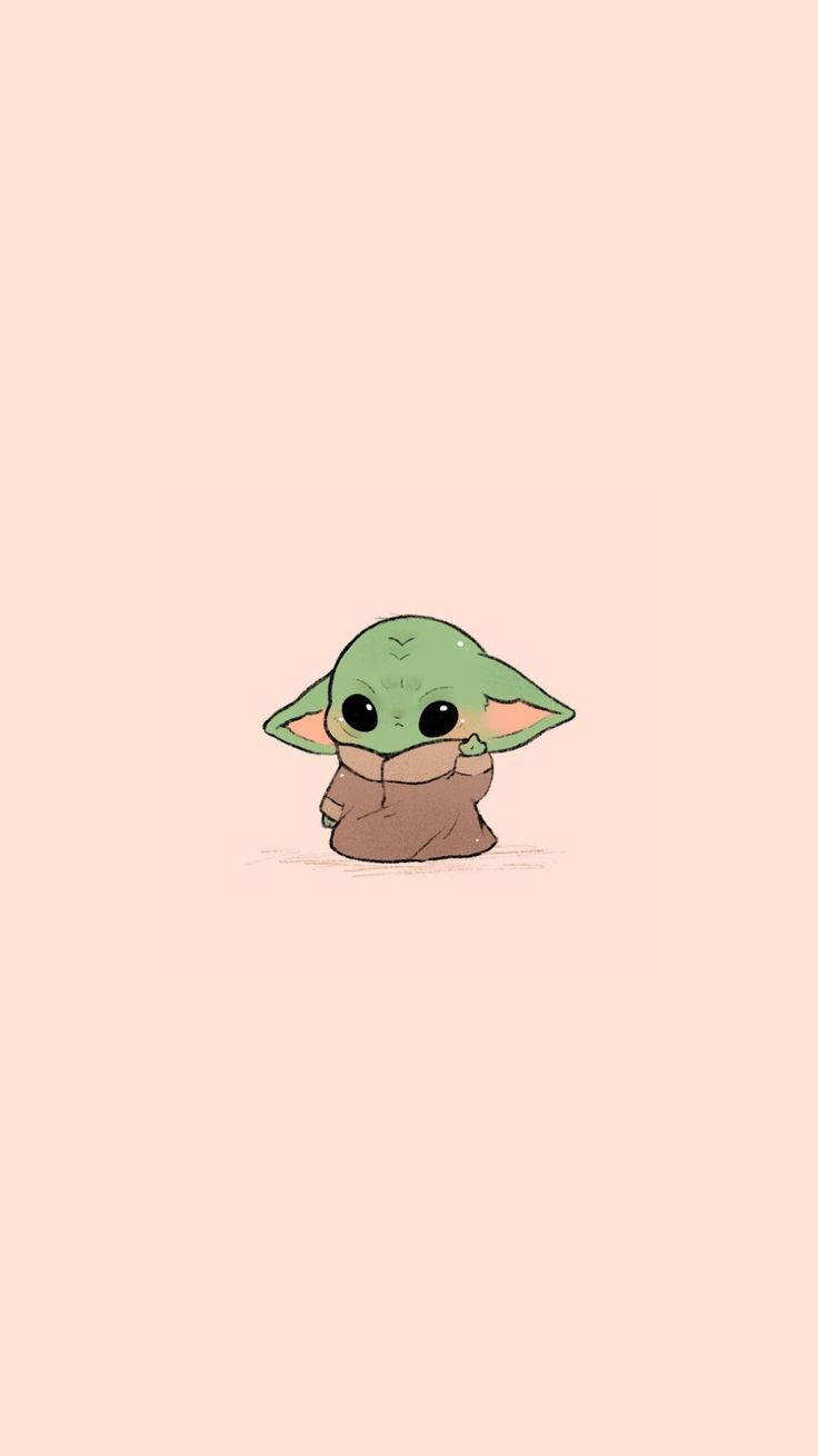 Sød æstetisk tegneserie Grogu The Mandalorian Wallpapers