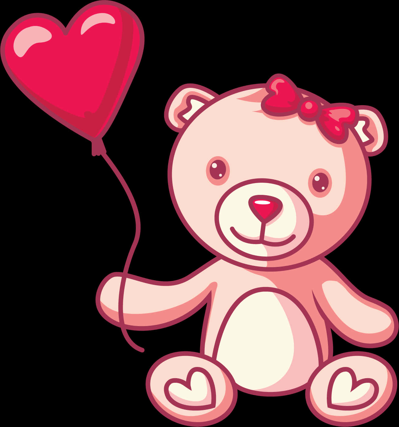 Sød teddybjørn med hjerteballon Wallpapers