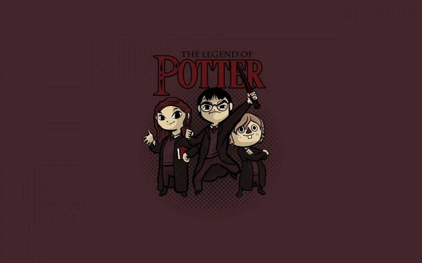 Sød tegneserie Legenden om Harry Potter iPad Wallpapers