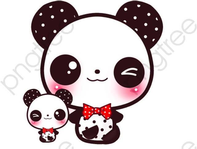 Sød tegneserie-pandafamilie Wallpapers