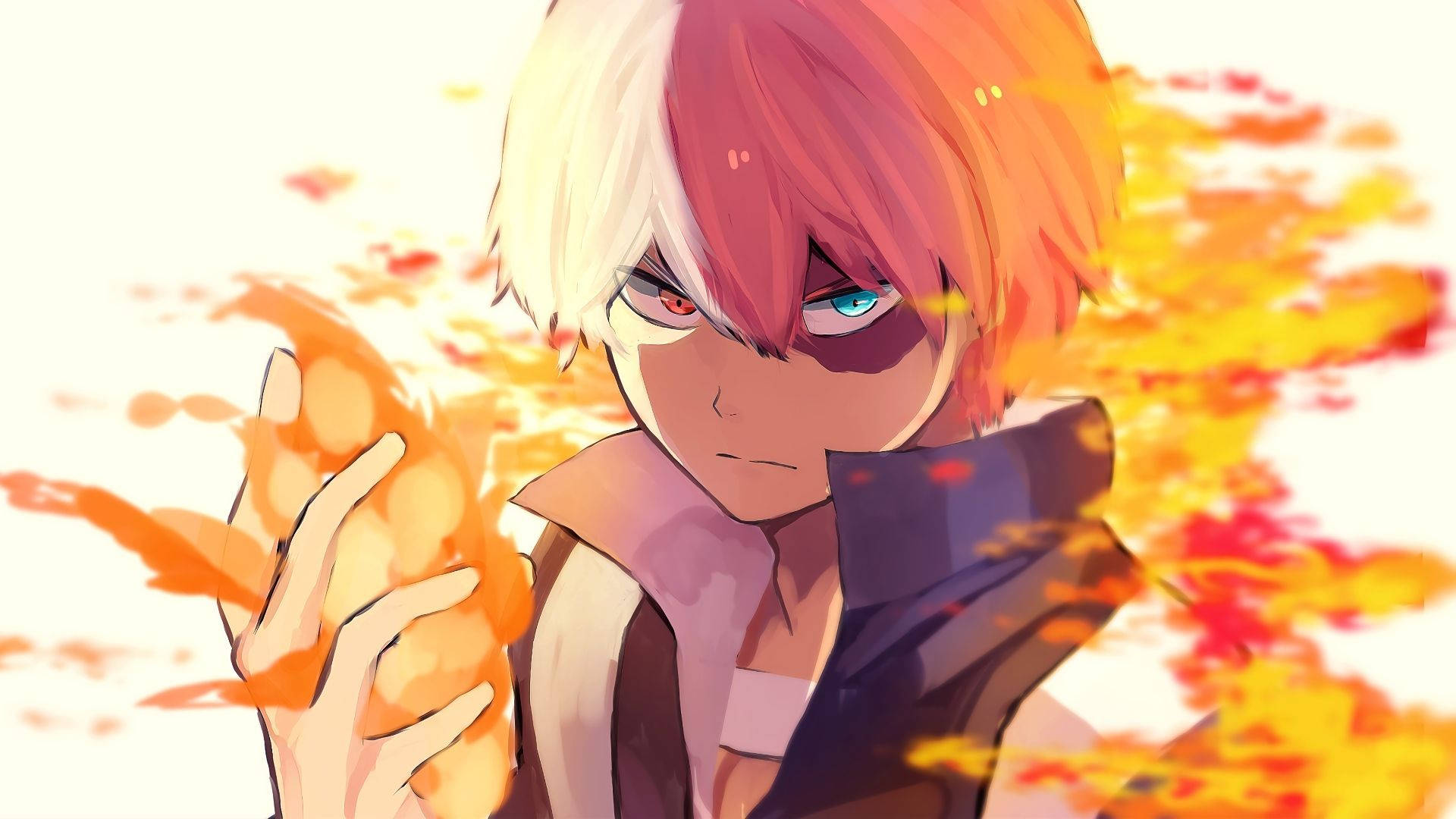 Sød Todoroki der bruger ild tegning Wallpapers