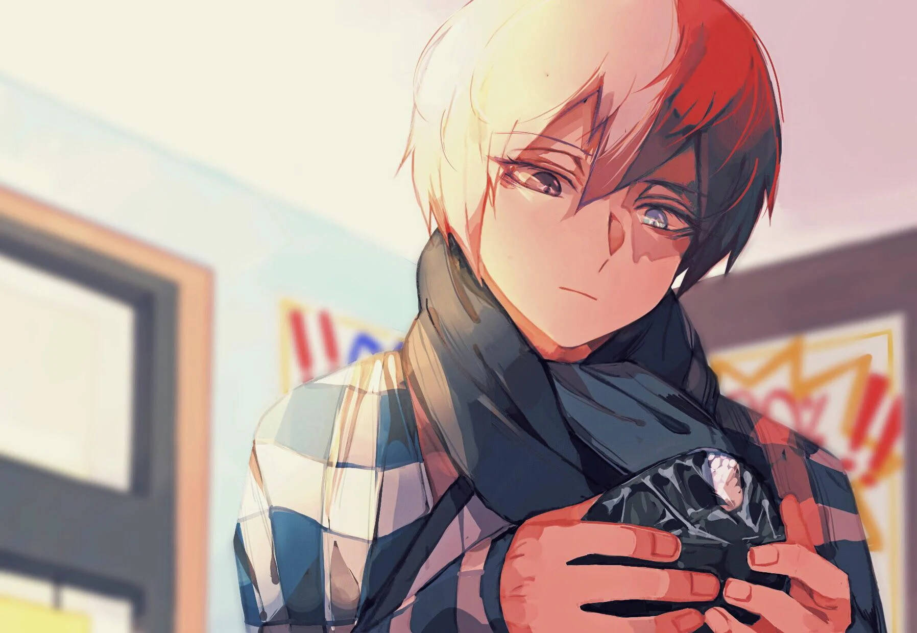 Sød Todoroki holder en krystalsten Wallpapers