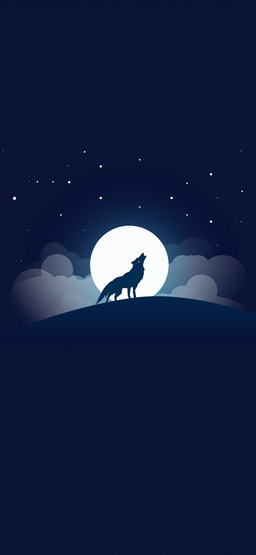 Sød Ulv Fuldmåne Vektor Wallpapers
