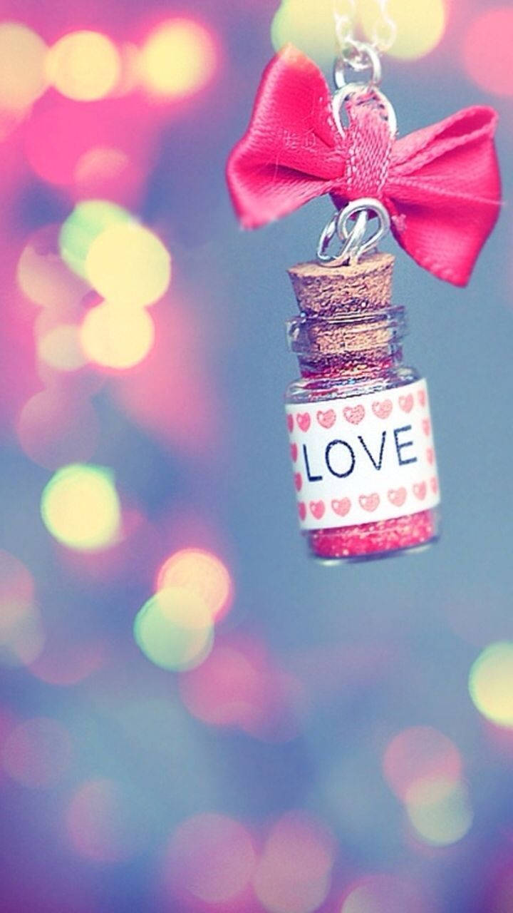 Sød Valentinsdag Kærlighedsflaske Nøglering Wallpapers
