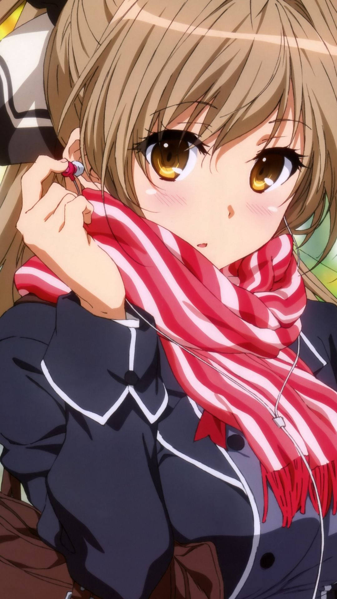 Søde anime-figurer med rødt tørklæde Wallpapers